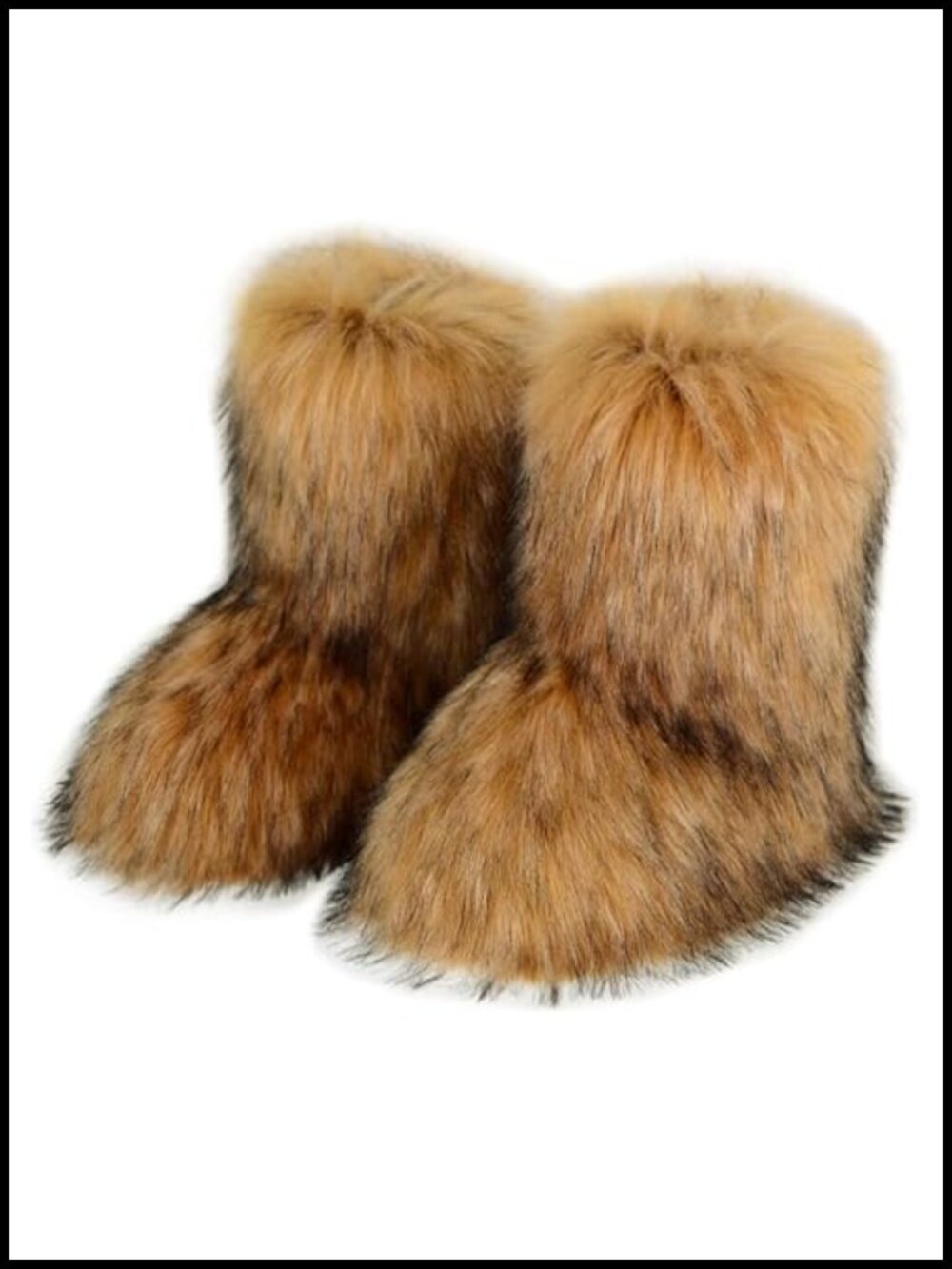 Women's Furry Faux Fur Mid Calf Snow Boots Warm Lined Winter Shoes